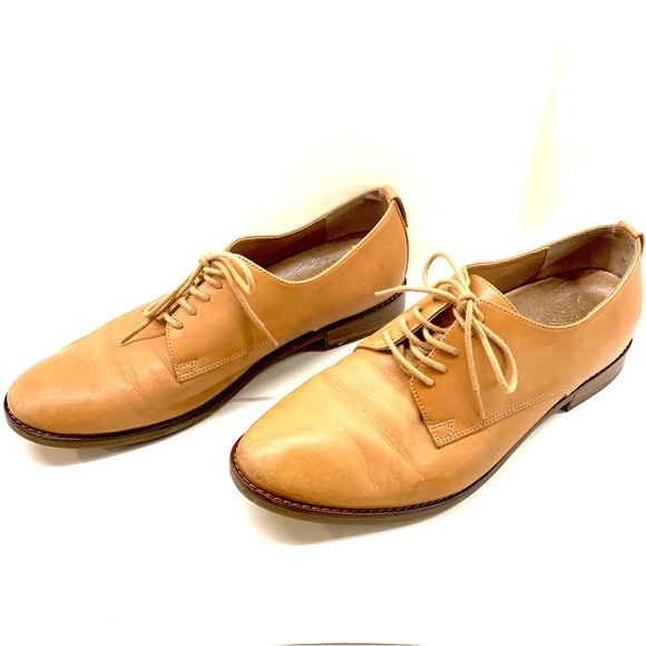 Vionic Weslyn Tan Leather Oxfords Lace-Up Dress Shoes Brown 1” Heel Size 9 - Picture 4 of 15